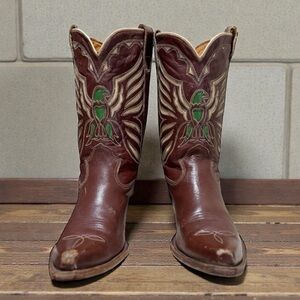 1960s • Acme • Thunderbird Inlay Cowboy Boots • Men’s 9.5 D Vintage Cowboy Boots